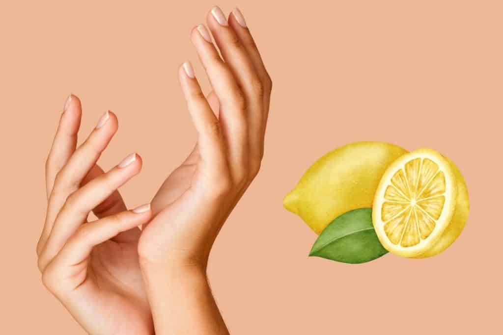 Ongles blanchis citron