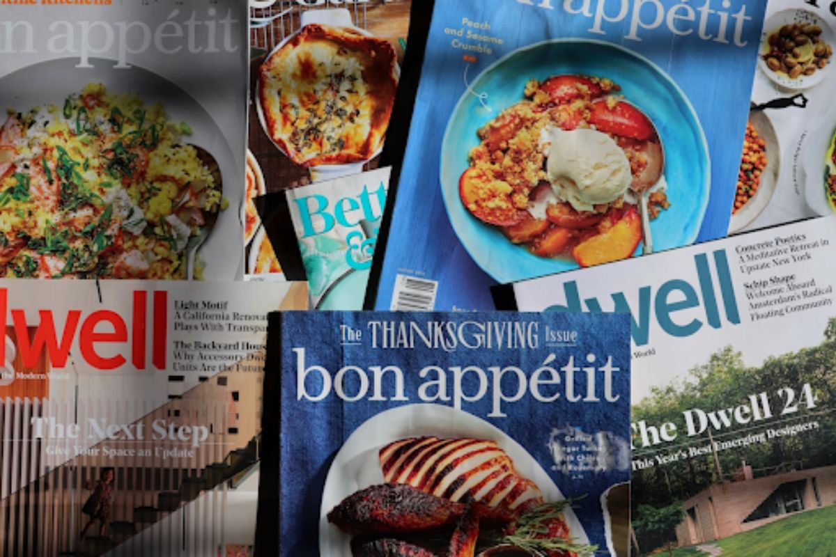 Pile magazines Bon Appétit et Dwell