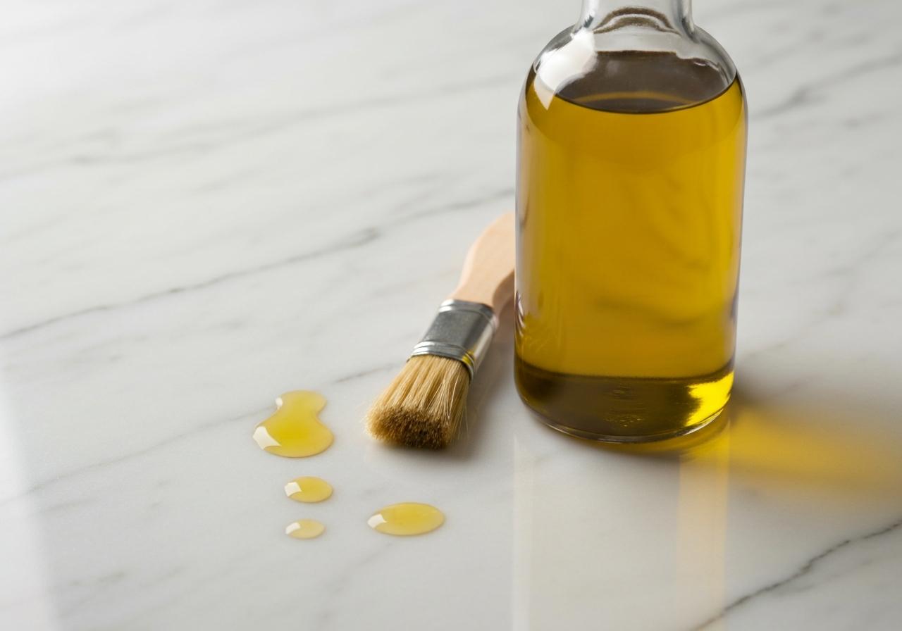 Flacon huile de ricin et ongles soignés gros plan