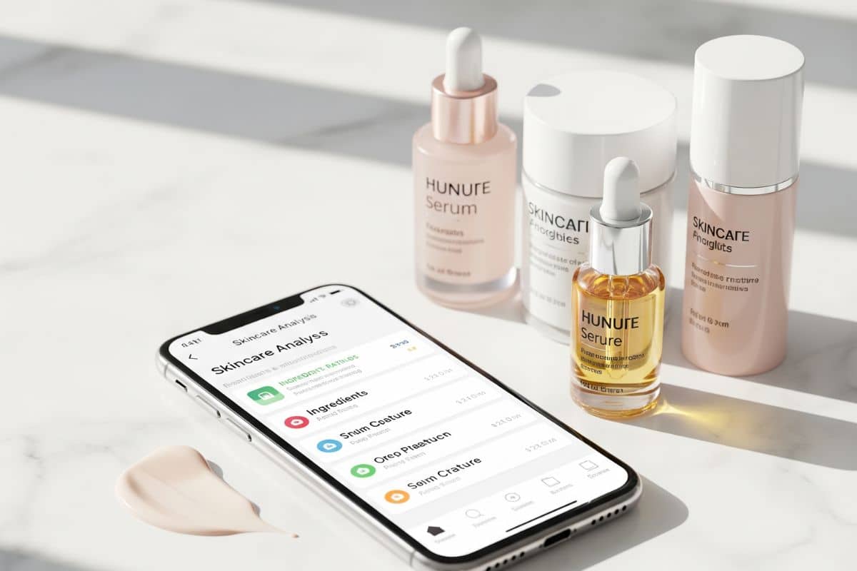 Applications soin visage analyse ingrédients cosmétiques smartphone