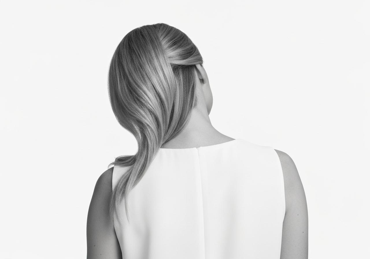 Carré plongeant dégradé vue de profil sur mannequin