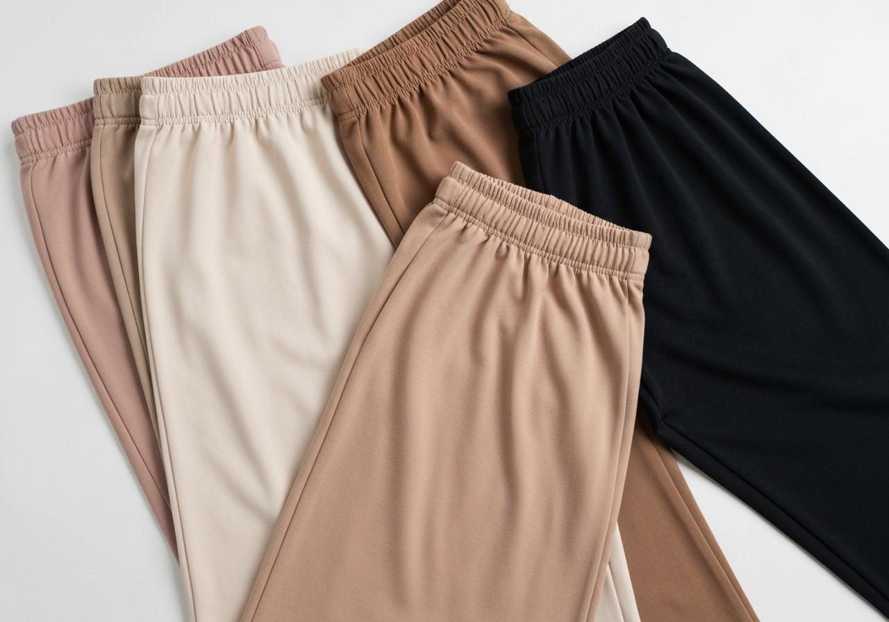 Assortiment de culottes sans couture nude et noire sur surface claire