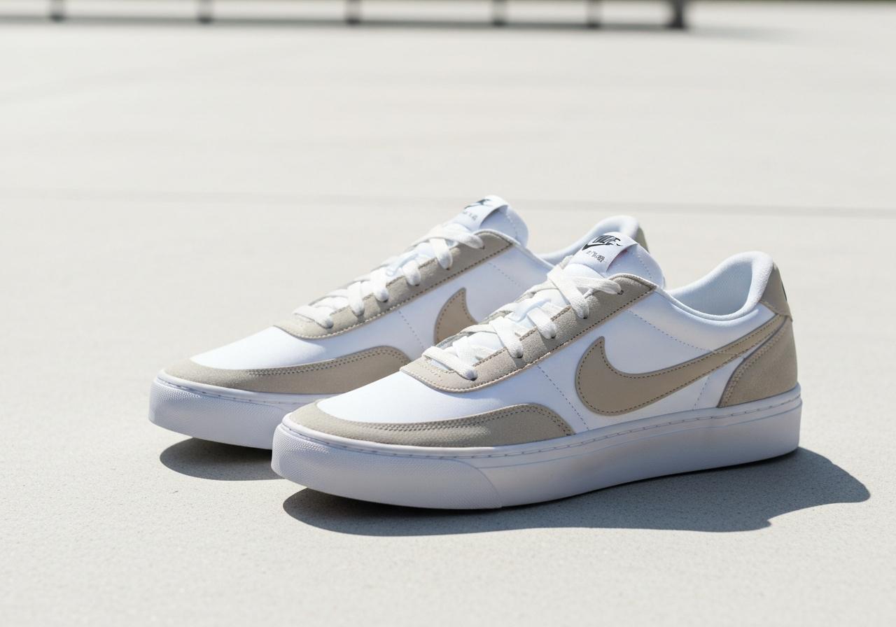Paire de sneakers Nike à semelle plate sur fond blanc